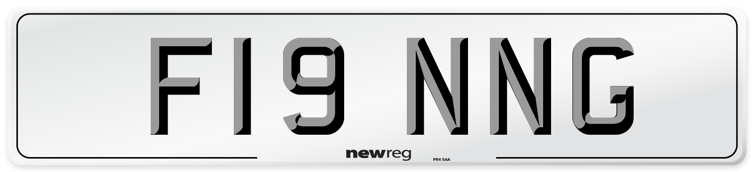 F19 NNG Number Plate from New Reg